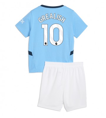 Manchester City Jack Grealish #10 Hemmakläder Barn 2024-25 Kortärmad (+ Korta byxor)